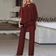 thumbnail image 1 of Conjunto de pantalón superior en capas para mujer pantalón superior de manga de murciélago suave ropa informal para mujer Hugtrwg Para estrenar, 1 of 9