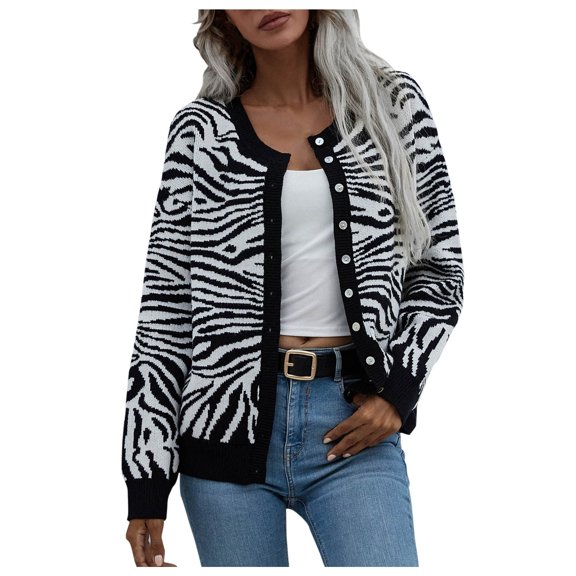 Mother's Day Gift Clothes,AXXD Loose Long Sleeve Button Sweater Summer Cardigan for Girl Clearance Black Size 8