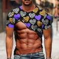 thumbnail image 2 of Penkiiy Valentine's Day Heart Print Muscle Tee Shirts for Men Funny T-Shirt with Abdominal Muscle 3D Printed Graphics 2XL Khaki, 2 of 5