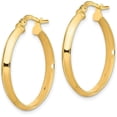 thumbnail image 2 of 14k Yellow Gold Polished Large 3.2mm Hoop Earrings, 2 of 6