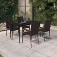 thumbnail image 1 of vidaXL 5 Piece Garden Dining Set Brown and Black, 1 of 5