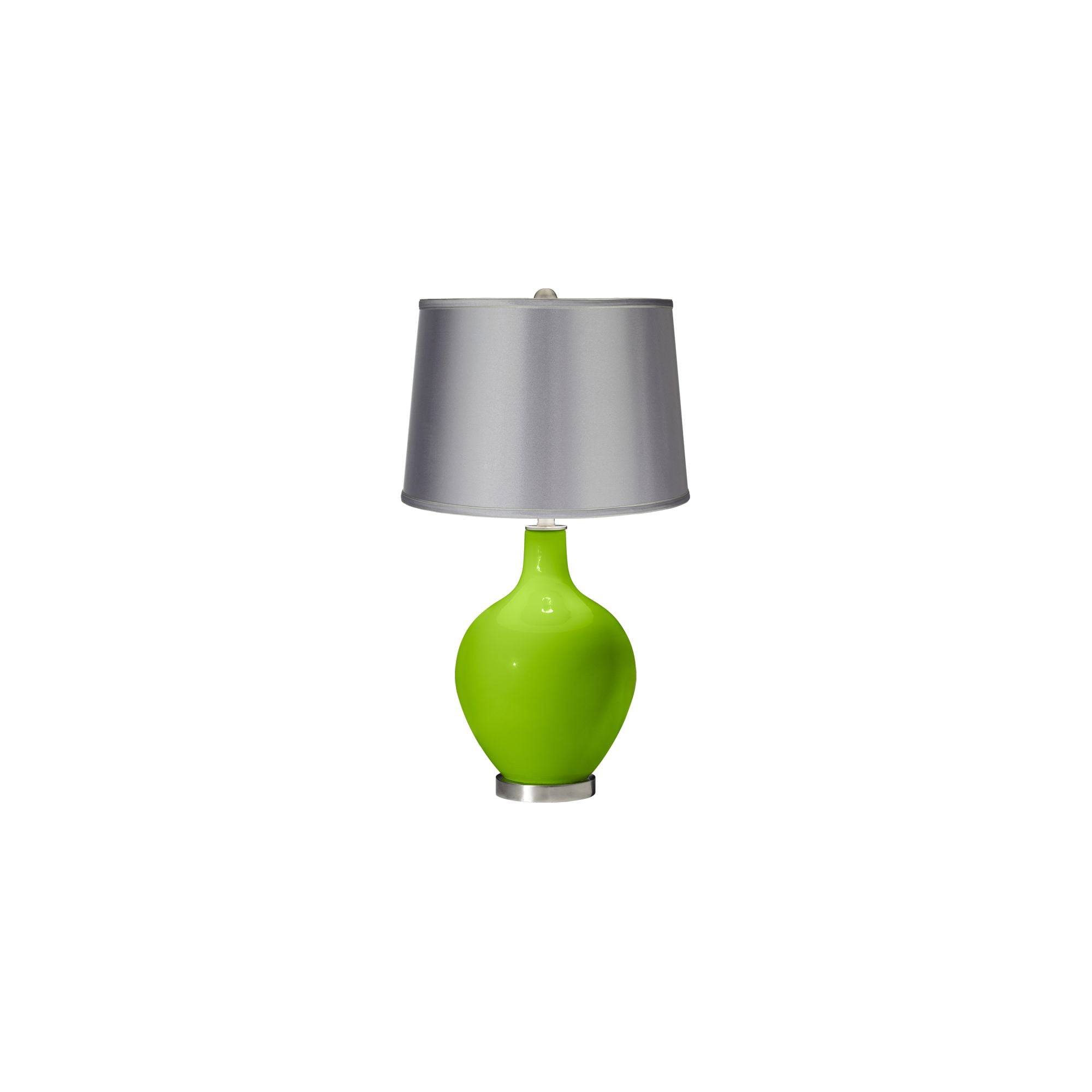 Color + Plus Neon Green - Satin Light Gray Shade Ovo Table Lamp -  Walmart.com