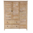thumbnail image 2 of Grain Wood Furniture Greenport 3-Door Wardrobe, Solid Wood with Brushed Driftwood Finish, 2 of 7