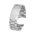 thumbnail image 1 of 22mm Stainless Steel Solid Links Bracelet Watch Band Strap Curved End with 4pcs Watch Spring Bars (Silver), 1 of 3