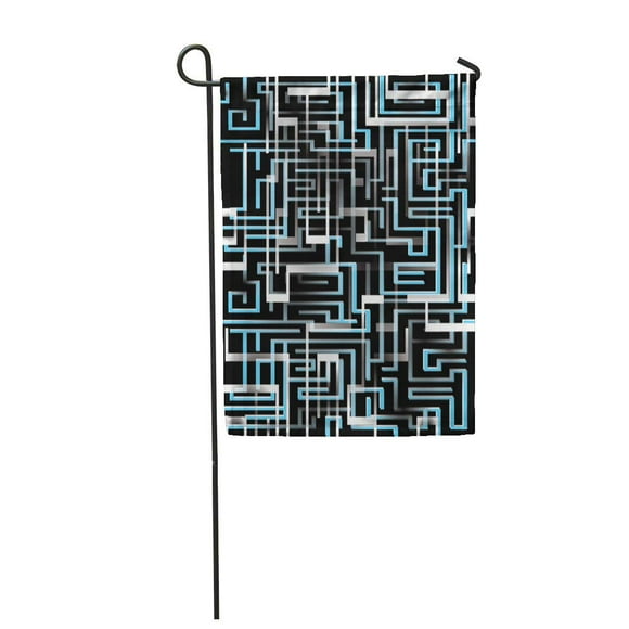 POGLIP Blue Black Abstract Circuit Computer Digital Electronic Futuristic Game Garden Flag Decorative Flag House Banner 28x40 inch