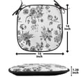thumbnail image 5 of Black and White Chair Seating Cushion Set of 4, Vintage Floral Pattern Victorian Classic Royal Inspired New Modern Art, Seat Pads with Anti-slip Backing, 16"x16", White and Black, by Ambesonne, 5 of 7