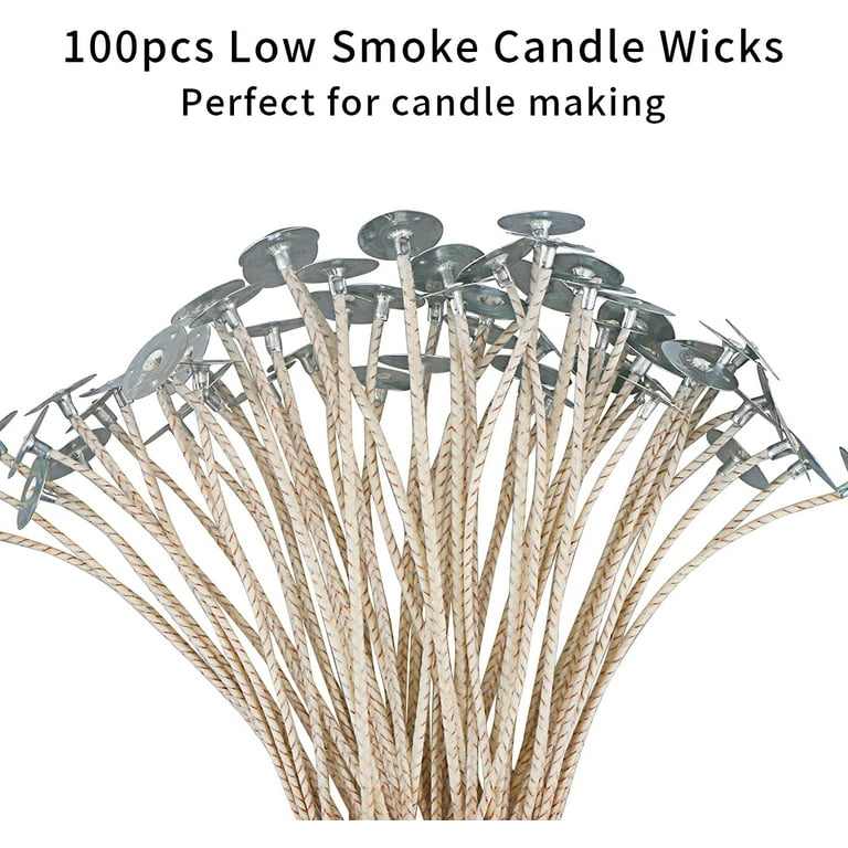 DGQ 6-inch Natural Candle Wicks With Tabs 100pcs 100 Cotton for sale online