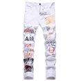 thumbnail image 3 of Pantalones vaqueros rasgados elásticos de alta calidad para hombre, Jeans de estilo Hip Hop juvenil, color negro, 2023, 3 of 5
