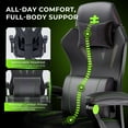 thumbnail image 3 of Seenda Massage Gaming Chair, Computer Chair with Mesh Back, Ergonomic Office Chair with Footrest, Reclining Game Chair with Adjustable Headrest and Lumbar Support for Gaming and Office, 3 of 10