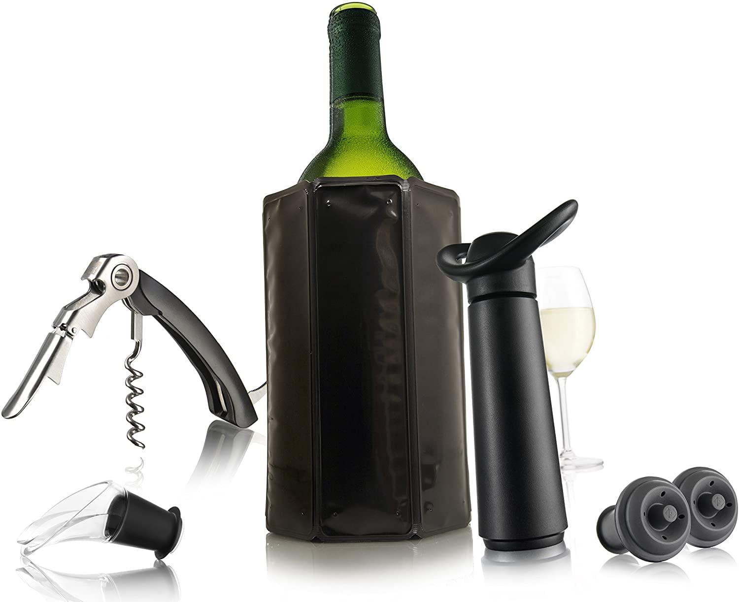 2 Piece Vacu Vin Wine Preserver VACUUM CORK BAR KIT Pump & Bottle Stopper