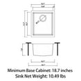 thumbnail image 5 of Sinber  Undermount Single Bowl 304 Stainless Steel Kitchen Sink 16" x 18" x 8"(Sink Only) - Silver, 5 of 5