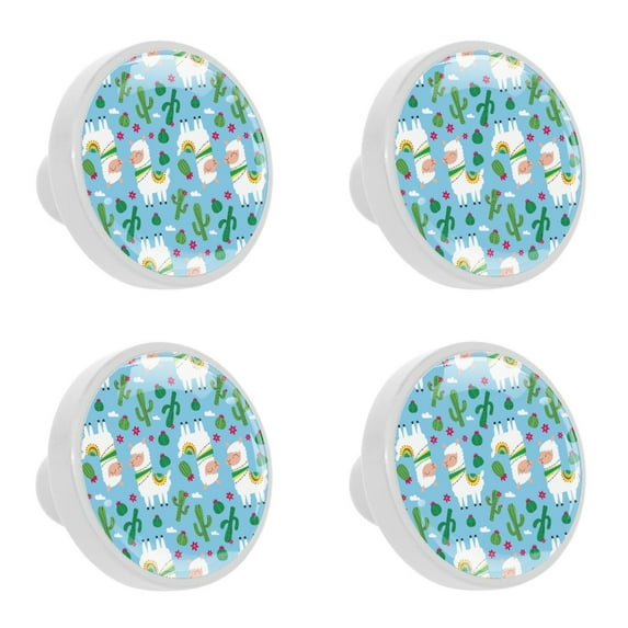 4 Pcs Alpaca Knobs for Kitchen Cabinet Cupboard Dresser Bookcase Drawer Pulls Handles Round Home Decor