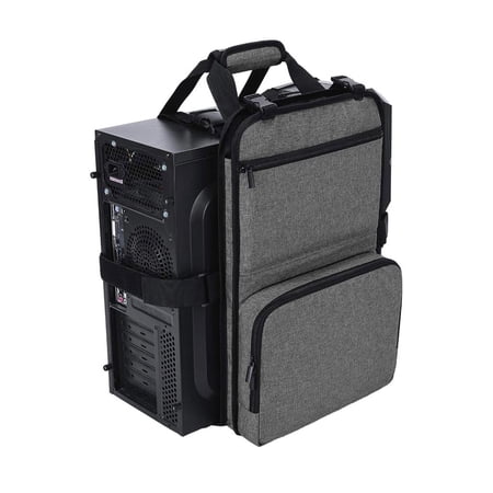 PC Desktop Carrying Case with Multiple Storage Pocket Bag for Keypad Cable