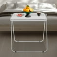 thumbnail image 2 of Clear Foldable Side Table Tiny Desk for Home Office, Small Computer Desk, 2 of 20