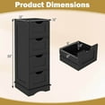 thumbnail image 3 of Costway Bathroom Storage Cabinet with 4 Drawers Cut-out Handles Anti-toppling Device Black, 3 of 11