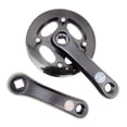 thumbnail image 4 of Juego de bielas para bicicleta de aleación de aluminio con orificio cuadrado, color negro, resistente, repuesto fácil de usar. 25 dientes 102 mm, 4 of 8