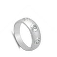 thumbnail image 4 of Men's Band Clear Cubic Zirconia Ring .925 Sterling Silver White Jewelry Female Male Unisex Size 6, 4 of 4