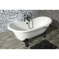 thumbnail image 2 of Aqua Eden VCT7DS6731NL0 67" Cast Iron Oval Double Slipper Clawfoot Tub (7" Faucet Drillings), White/Matte Black, 2 of 6