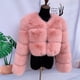 thumbnail image 3 of Chaqueta de piel sintética para mujer, abrigo corto y esponjoso de lujo, cálido, coa, invierno, 2022, 3 of 5