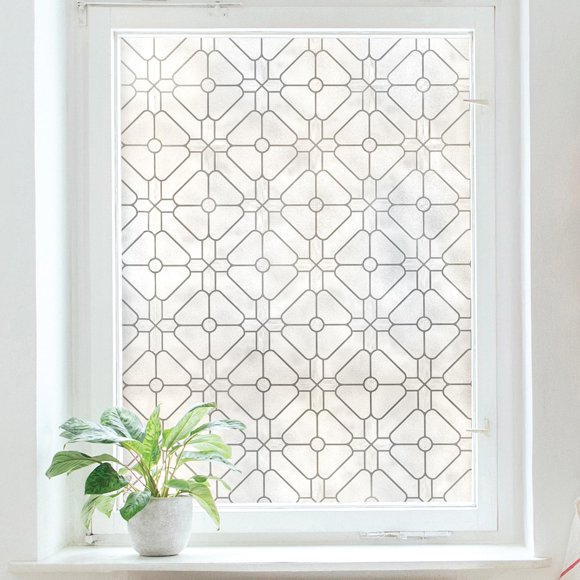 Artscape Aster | Privacy Window Film with Textured Leaded Glass Pattern | Non-Adhesive & UV Protection | Easy to Apply & Removable | 24 x 36 Inches | Made in USA