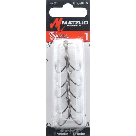 - Matzuo Sickle Treble Hook, Black Chrome