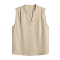 thumbnail image 4 of Wang6 Womens Satin Plus Size Tank Tops Elegant Sleeveless V Neck T Shirts Summer Solid Loose Fit Shirts Tops Beige XXL, 4 of 4