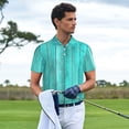 thumbnail image 3 of Honeii Turquoise Wooden2 Print Polo Shirt, A Classic Short-Sleeved, Button-Down Golf Shirt for Men,Mens Polo Shirts Short Sleeve-, 3 of 6