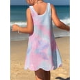 thumbnail image 5 of HWJAD 3-7 Years Toddler Girls Tie Dye Crochet Cover Up Dress Sleeveless Hollow Out Beach Dress for Kids Summer Beach Swimwear, 5 of 7