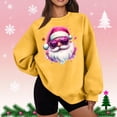 thumbnail image 2 of Feancey Funny Graphic Sweatshirts for Women Christmas Ugly Sweatshirt Oversized Long Sleeve Crewneck Pullover Cute Santa Claus Print Tops Yellow L, 2 of 6
