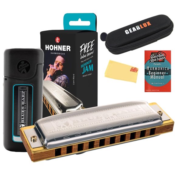 Armónica Hohner Blues Harp MS en tonalidad de Do – Set con accesorios