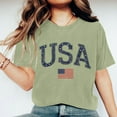 thumbnail image 6 of Independence Day T Shirts for Women Fourth of July T Shirts Women American Flag Shirts for Women Memorial Day Womens Tops 4th of July Womens Tee Printed Short Sleeved Round Neck T-Shirt Top, 6 of 6
