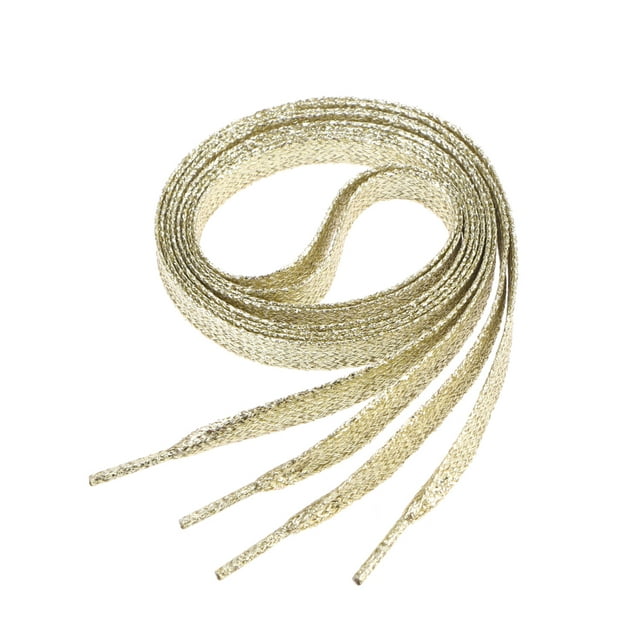 Miangastore Lacets Plats Pailletés 1,1m Colorés pour Chaussures Espadrilles (Doré)