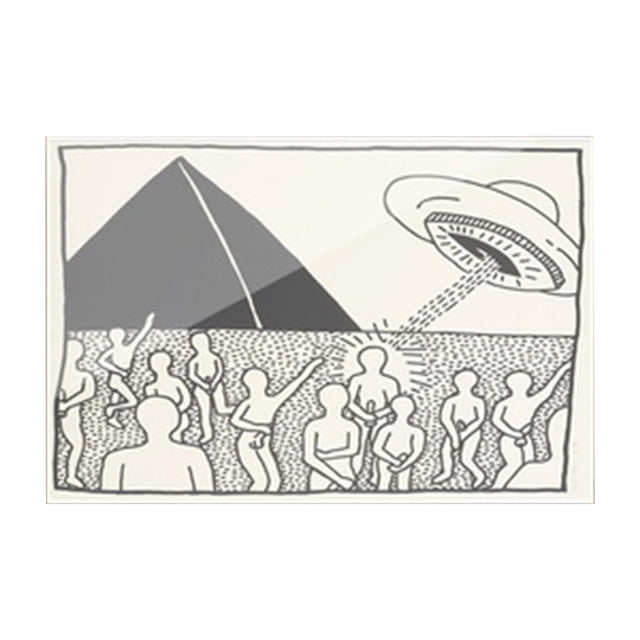 Adorno acrílico resistente al agua para un arte hogareño atemporal, decoración piramidal en blanco y negro de 16 x 24 cm