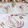 thumbnail image 2 of Pink Gray Stripes Cloth Napkins, Chic Modern Abstract Vertical Lines Washable and Reusable Dinner Napkins Set of 4, Table Napkin for Kitchen Party Birthday Wedding Hotel Housewarming 20"x20", 2 of 8