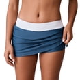 thumbnail image 3 of Free Country Women's Side Shirred Swim Skirt Slate/White XL, 3 of 4