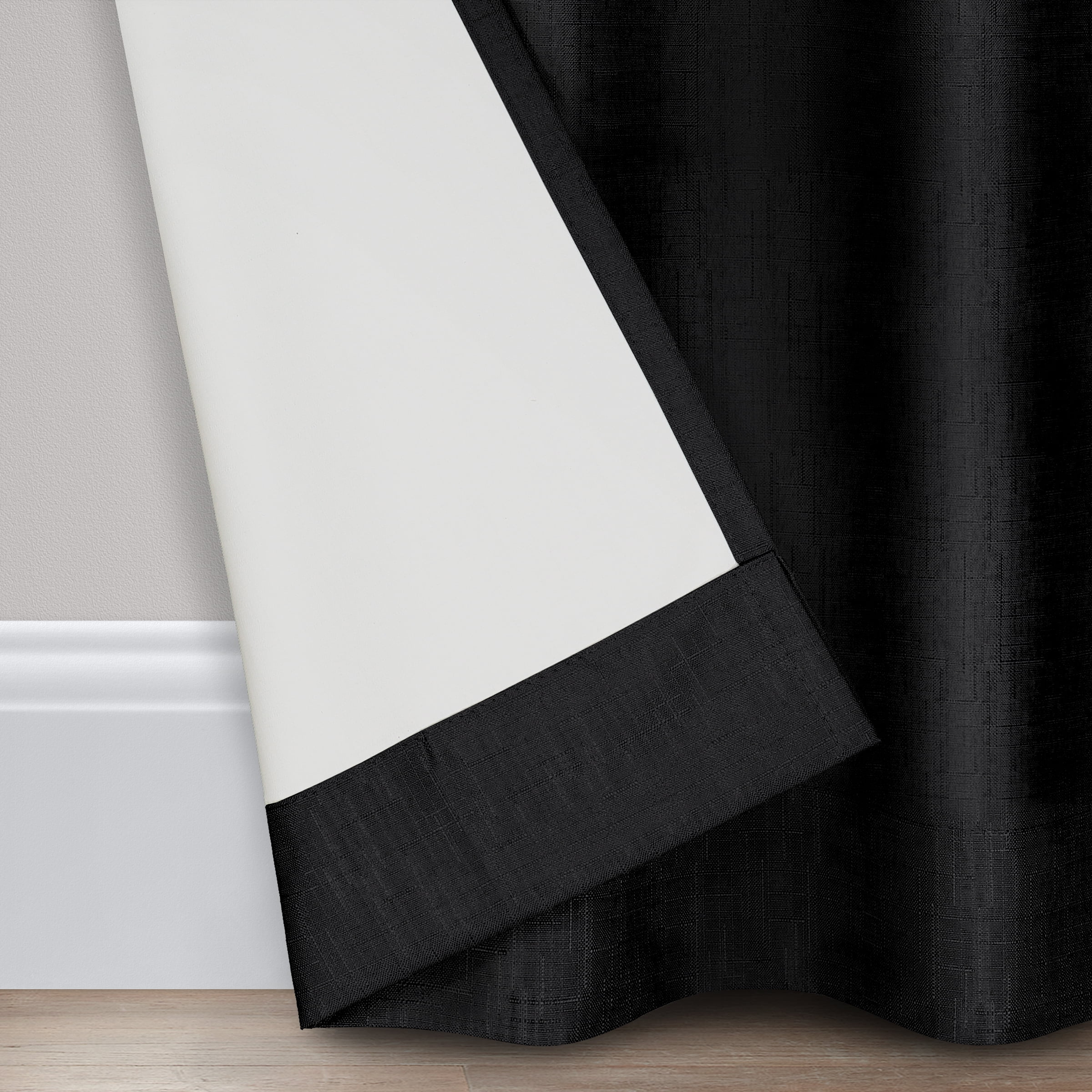 Eclipse Kendall Grommet Blackout Curtains, 54 In Long x 42 In Wide, Black