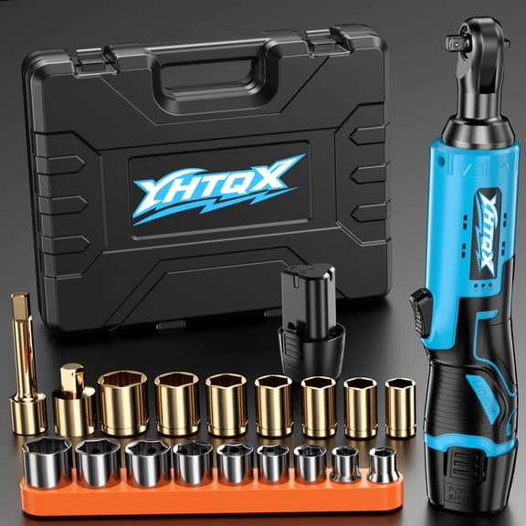 DGB Cordless Electric Ratchet Wrench, Portable 3/8" Drive Power Wrench for Automotive and Home Repair