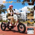 thumbnail image 3 of Lilypelle Peak 1100w Folding Electric Tricycle for Adults, 7 Speed 20" x 4.0 " Fat Tire 3 Wheel Aluminum Electric Bike W/ Differential & Suspension Fork, 48V 14.5Ah Battery, Up to 60Miles, 16Mph, 3 of 11