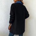 thumbnail image 5 of Womens Denim Patchwork Collared Shirt Jacket Loose Long Sleeve Button Down Casual Jean Shacket Denim Cardigan, 5 of 7