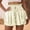 Beige, variant on OIUUAK Linen Shorts Women Flowy Shorts For Women Casual Shirred Elastic Shorts High Waisted Shorts Ruffle Shorts Athletic, relaxed fit shorts women, shorts for summer, summer shorts