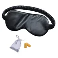 thumbnail image 1 of Antifaz de seda para dormir, antifaz para ojos con relleno de seda de doble capa y correa elástica para dormir toda la noche, viajes y siesta, protector para ojos, color negro, 1 of 5