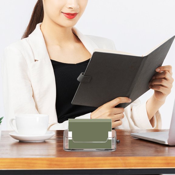 Alasum 6-Pack Clear Acrylic Business Card Holder for Desk, Name Card Organizer and Office Display Stand