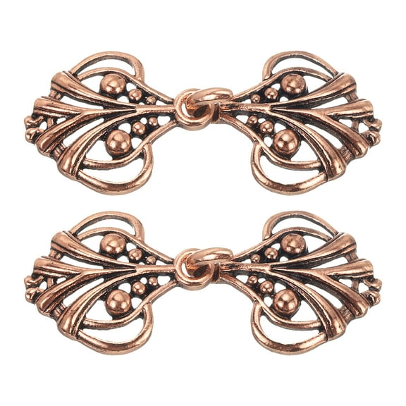 Cloak Clasp 2 Pairs Sew on Hooks and Eyes Vintage Cape Clasps Buckles(Copper)