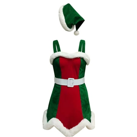 WELOIJEVBE Christmas Costumes for Women Women s Elegant and Sexy Christmas Holiday Style Dress for Autumn and Winter Womens Christmas Lingerie Costume
