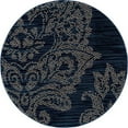 thumbnail image 4 of Art Carpet 841864107425 8 ft. Bastille Collection Large Damask Border Woven Round Area Rug, Blue, 4 of 5