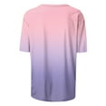 thumbnail image 5 of Sexlip Womens Short Sleeve Ombre Crew Neck T Shirt Breathable Fabric Lightweight Design Casual Silhouette for Vacation Looks Pink XXL, 5 of 7