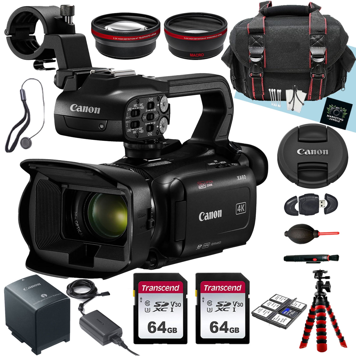Canon VIXIA HF R800 Camcorder + Battery, UV Filter, 64GB Bundle