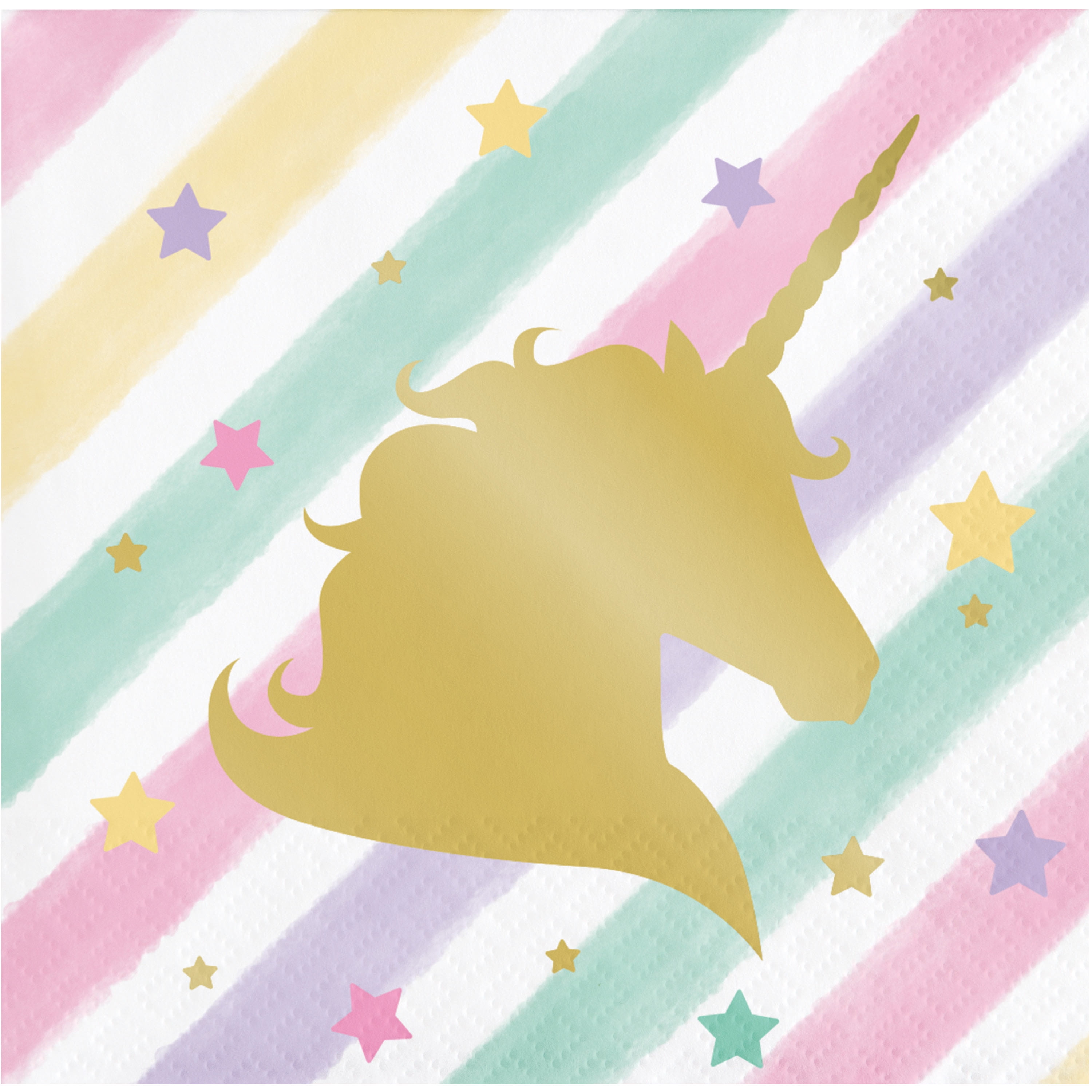 Sparkle Unicorn Paper Beverage Napkins 16 Count for 8 Guests