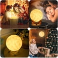 thumbnail image 2 of Luz de noche de carga USB de luna táctil LED (control remoto de 15 cm dieciséis colores para enviar marco de madera) Adepaton QH-037, 2 of 7