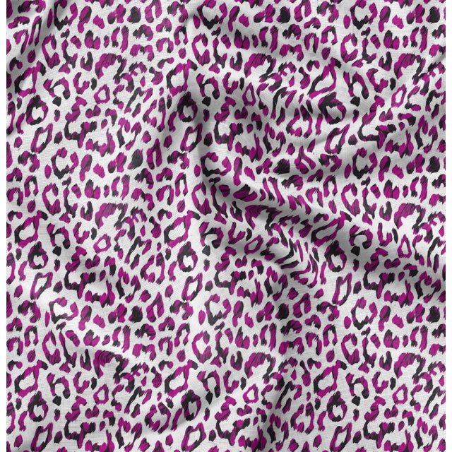 Soimoi Cotton Voile Fabric Leopard Animal Skin Print Sewing Fabric Yard 56 Inch Wide